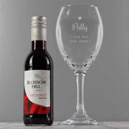 Personalised Red Wine & Heart Wine Glass Set - MK&JD Gifts