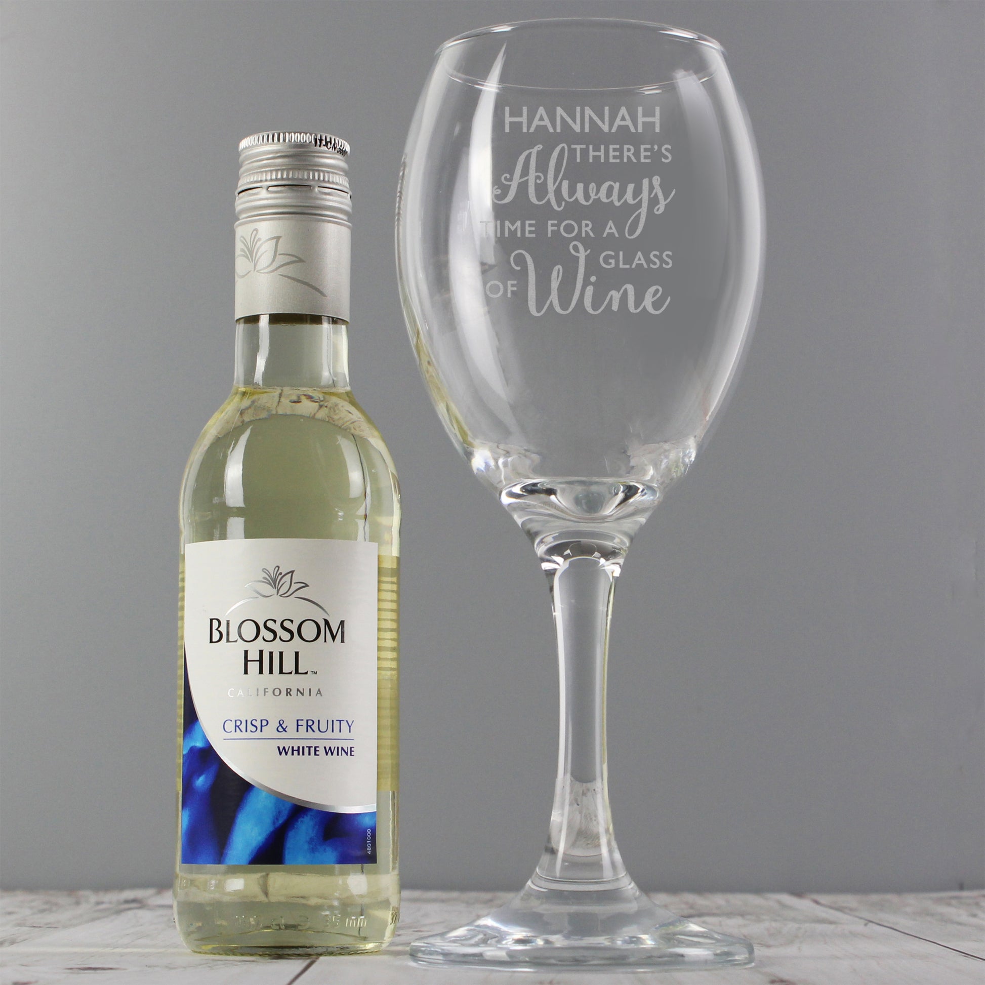 Personalised White Wine & 'Always Time for Wine' Glass Set - MK&JD Gifts