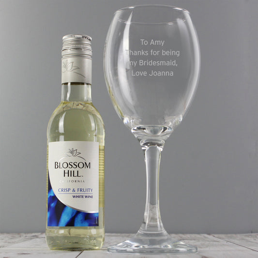 Personalised White Wine & Any Message Wine Glass Set - MK&JD Gifts