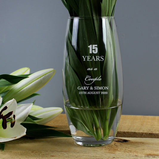 Personalised Anniversary Bullet Vase - MK&JD Gifts