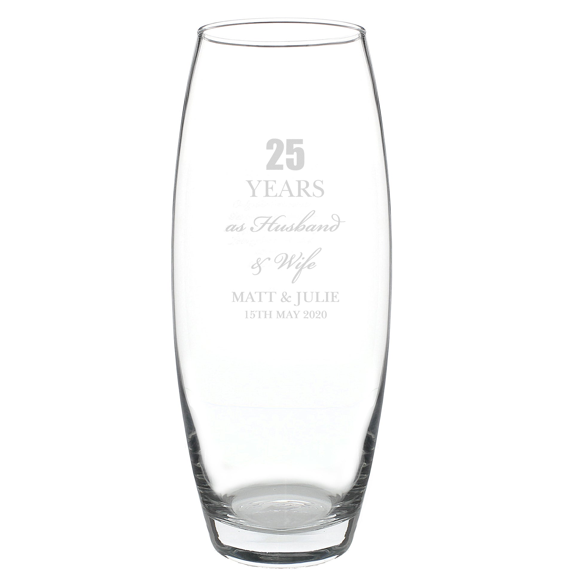 Personalised Anniversary Bullet Vase - MK&JD Gifts