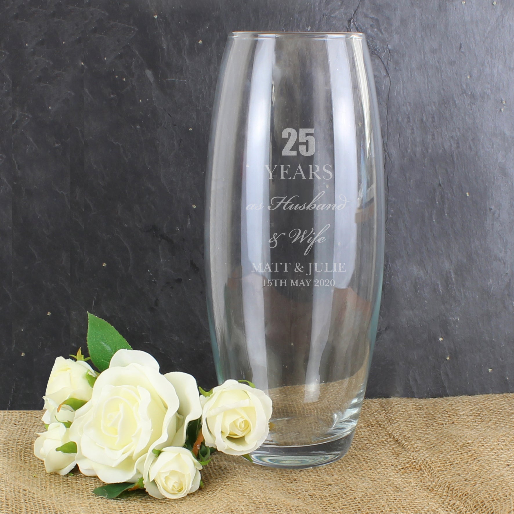 Personalised Anniversary Bullet Vase - MK&JD Gifts