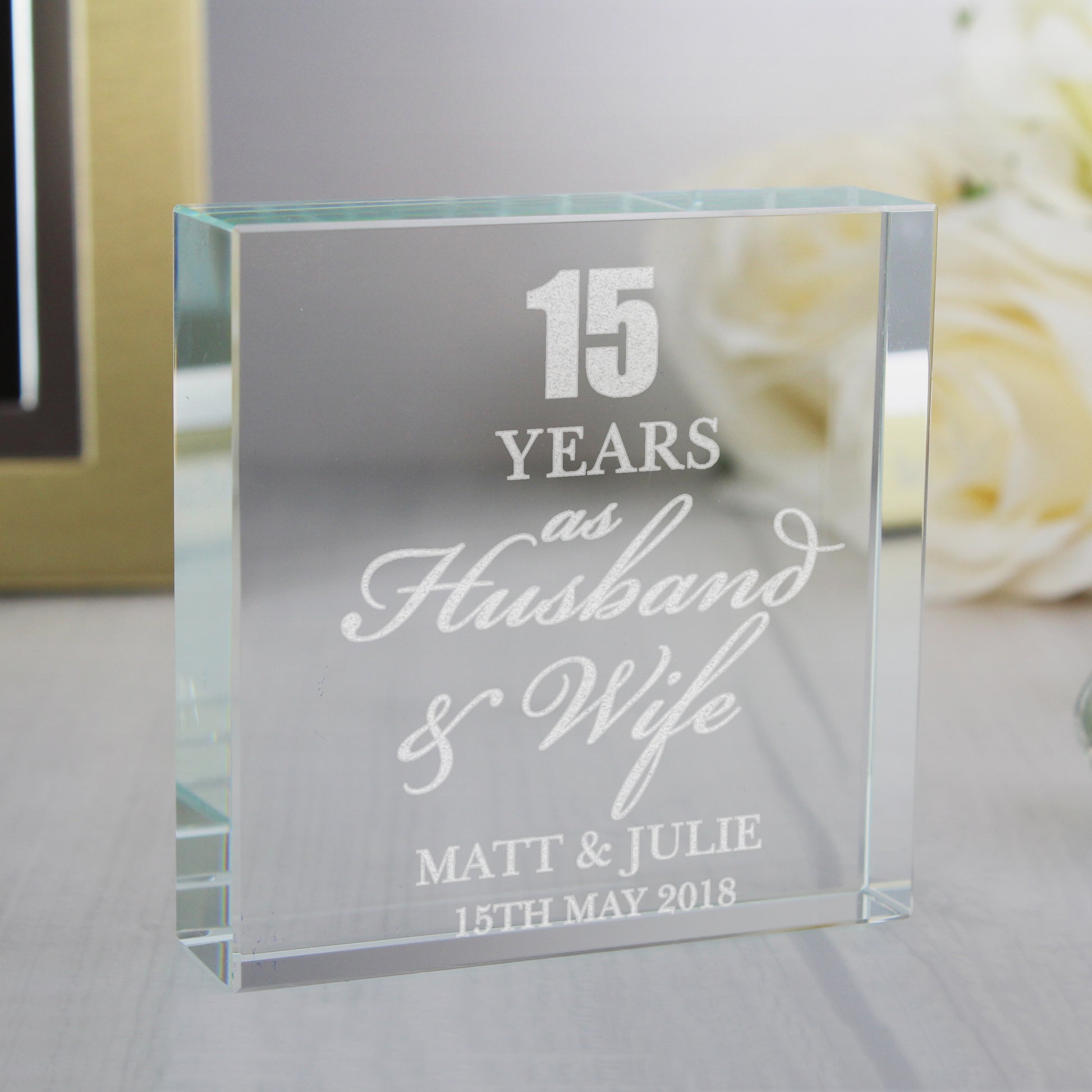 Personalised Anniversary Crystal Token - MK&JD Gifts