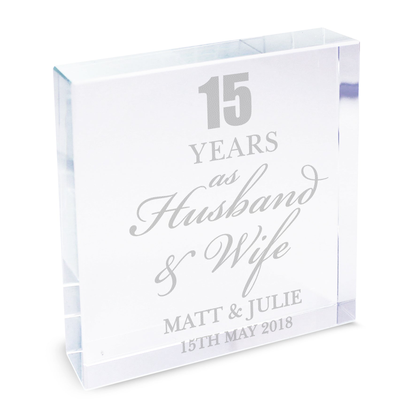 Personalised Anniversary Crystal Token - MK&JD Gifts