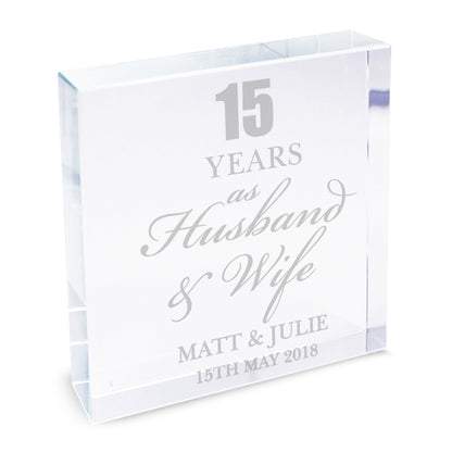 Personalised Anniversary Crystal Token - MK&JD Gifts