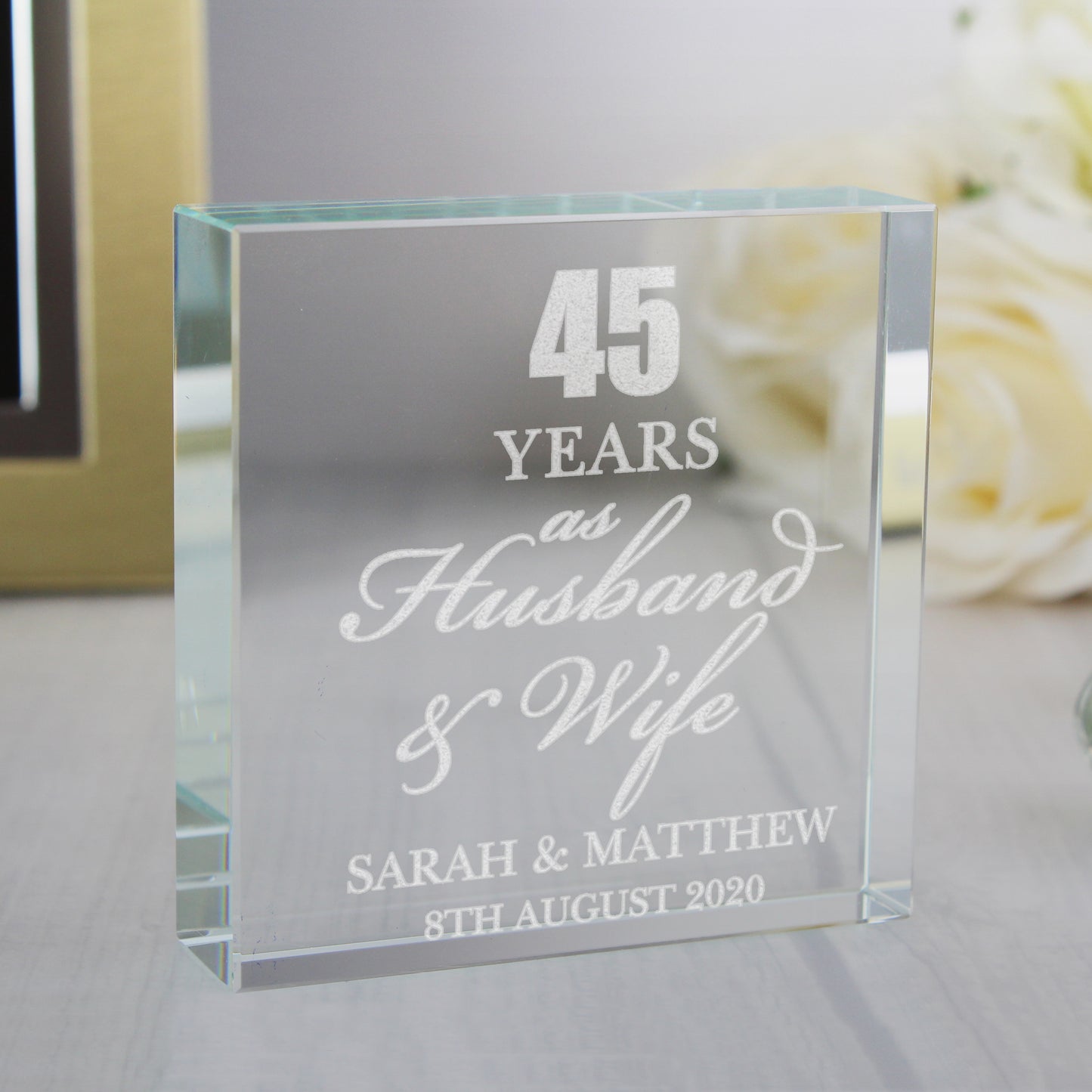Personalised Anniversary Crystal Token - MK&JD Gifts