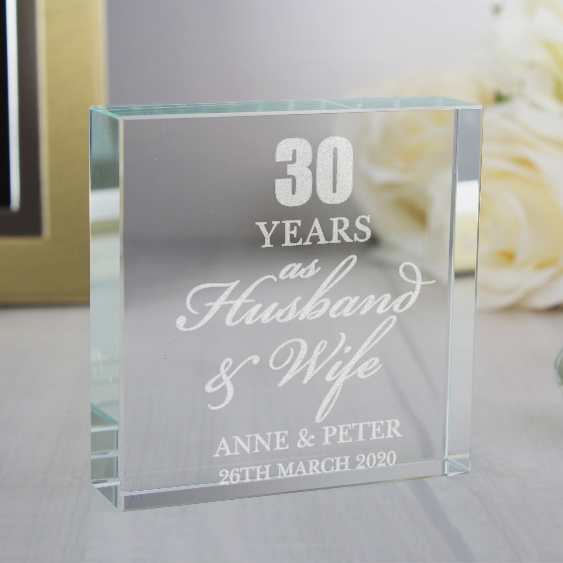 Personalised Anniversary Crystal Token - MK&JD Gifts