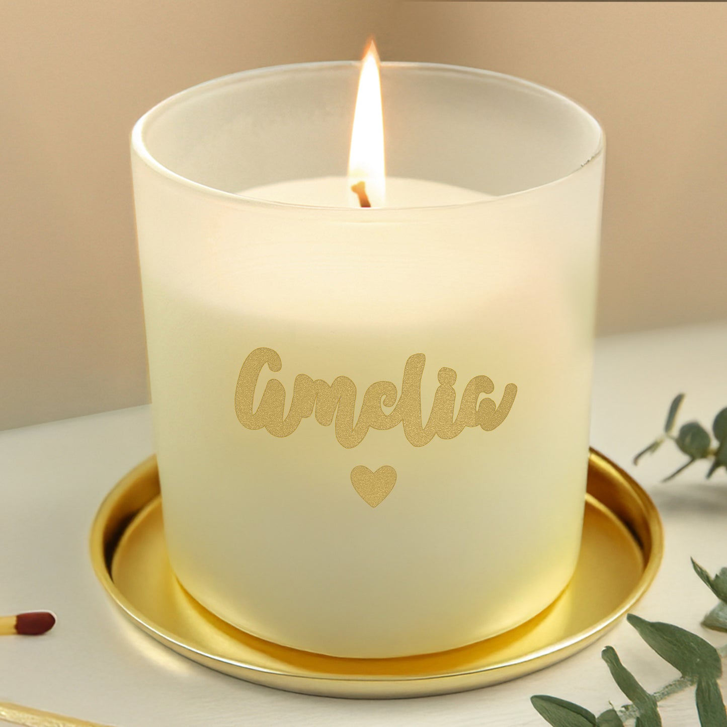 Personalised Gold Name Scented Jar Candle - MK&JD Gifts