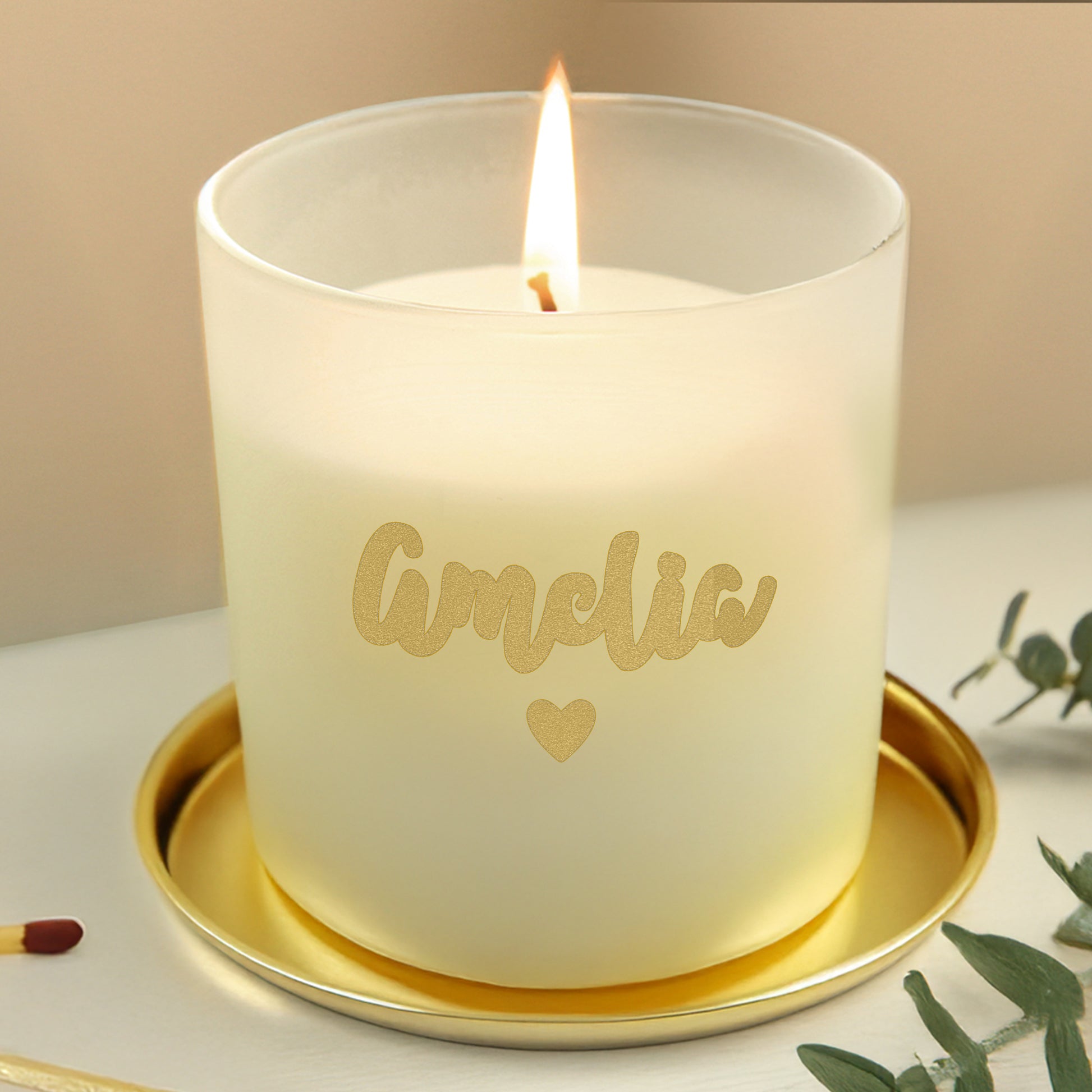 Personalised Gold Name Scented Jar Candle - MK&JD Gifts