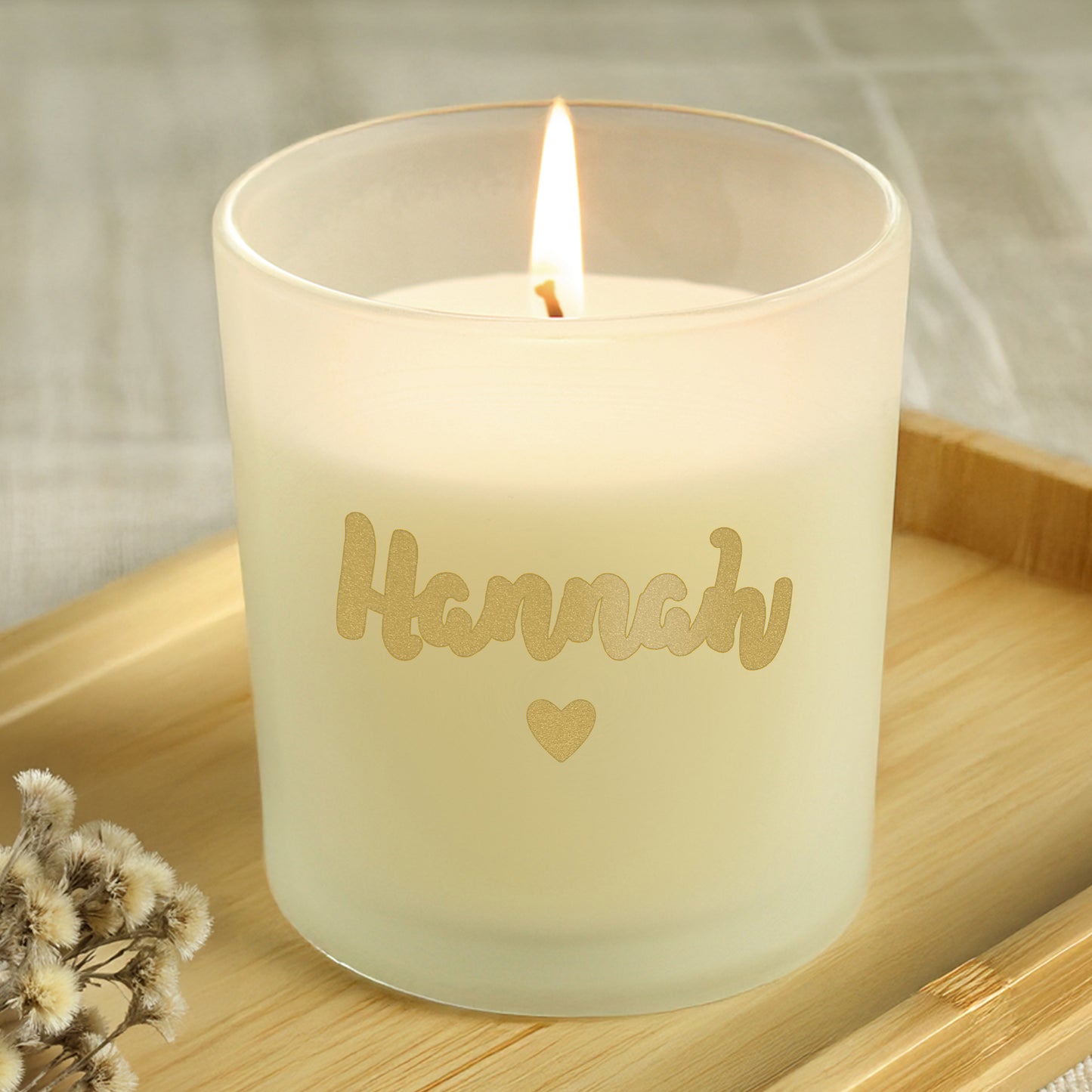 Personalised Gold Name Scented Jar Candle - MK&JD Gifts