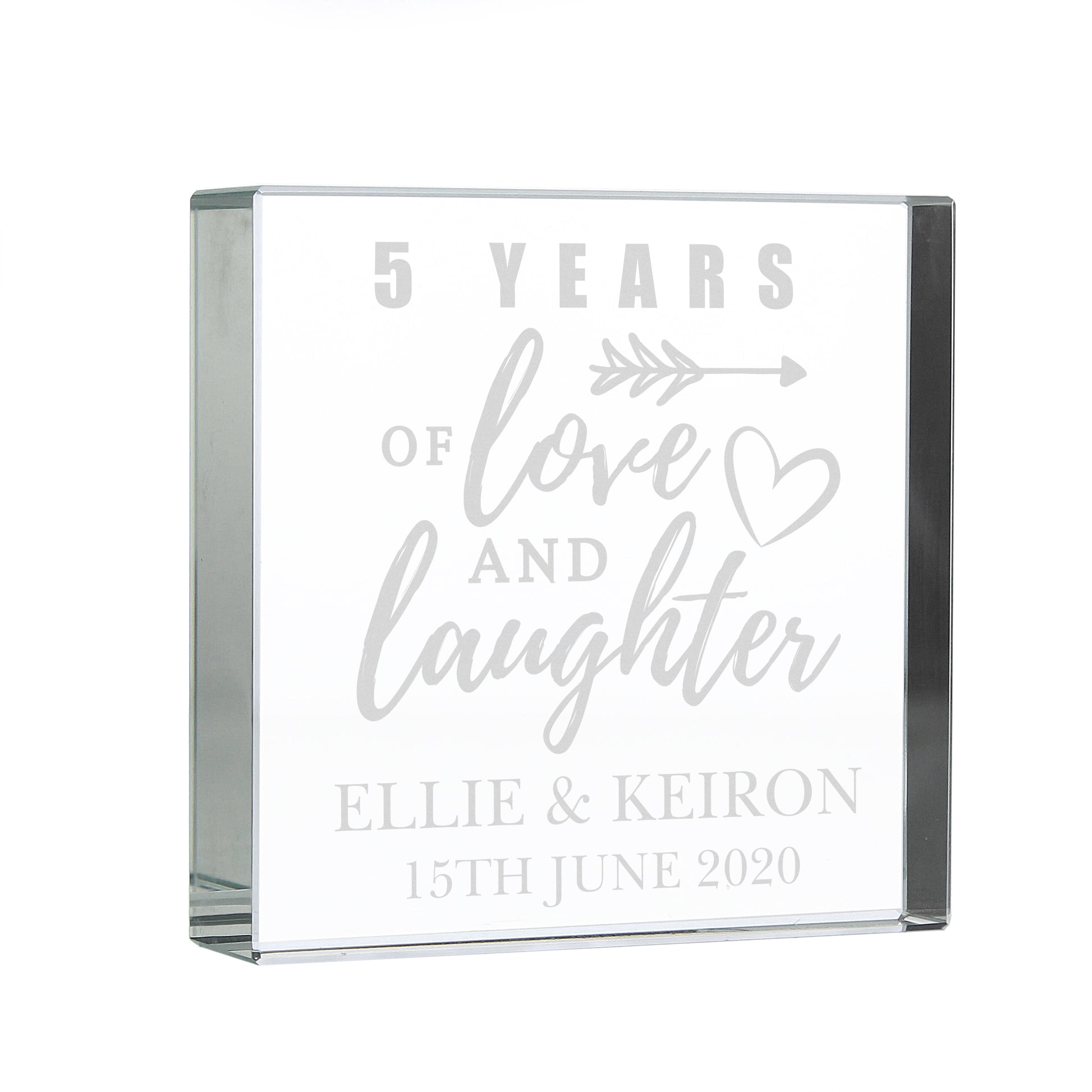 Personalised Anniversary Crystal Token - MK&JD Gifts