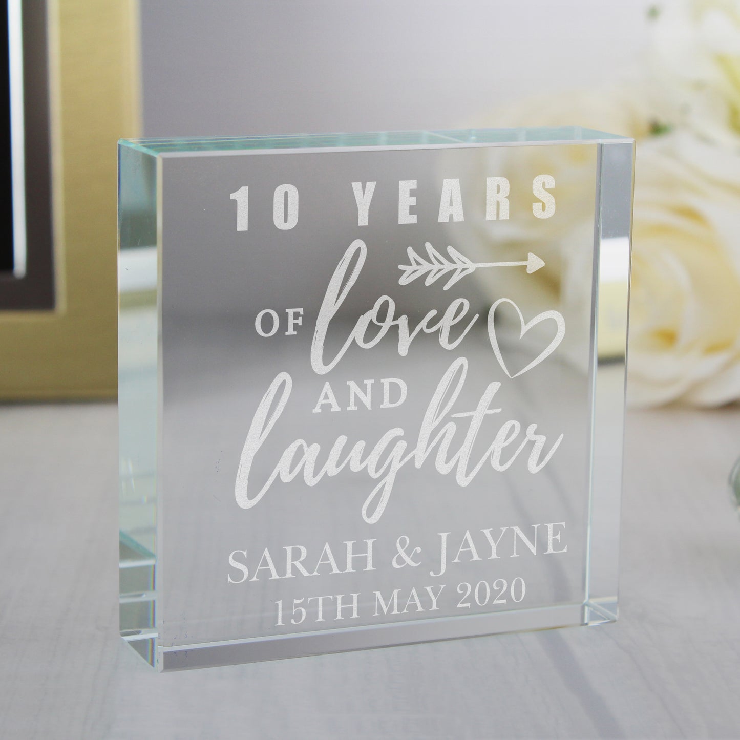 Personalised Anniversary Crystal Token - MK&JD Gifts