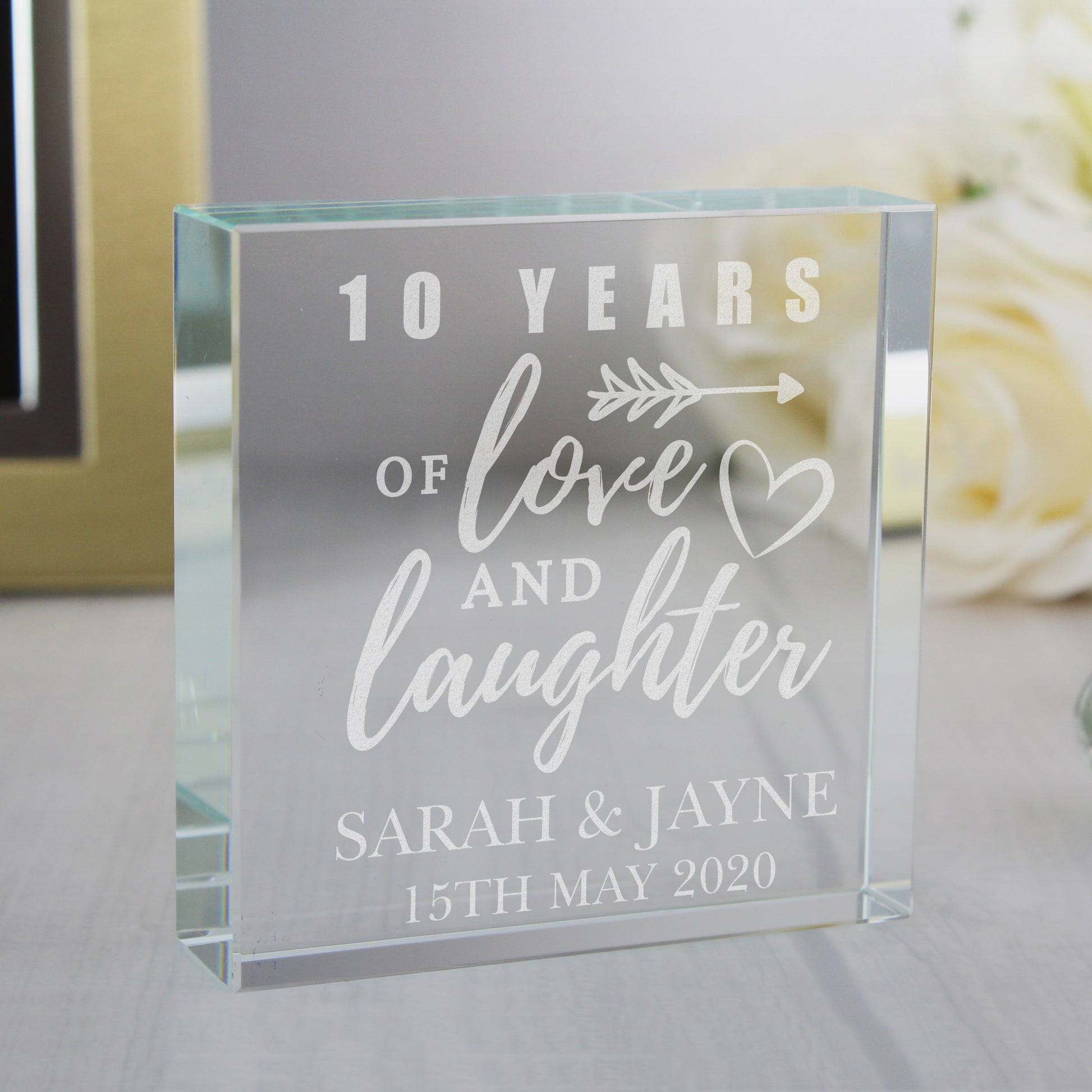 Personalised Anniversary Crystal Token - MK&JD Gifts