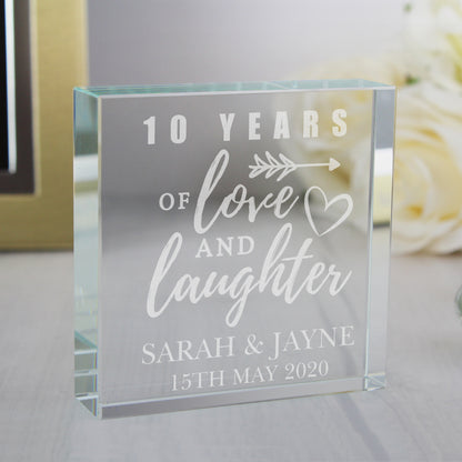Personalised Anniversary Crystal Token - MK&JD Gifts