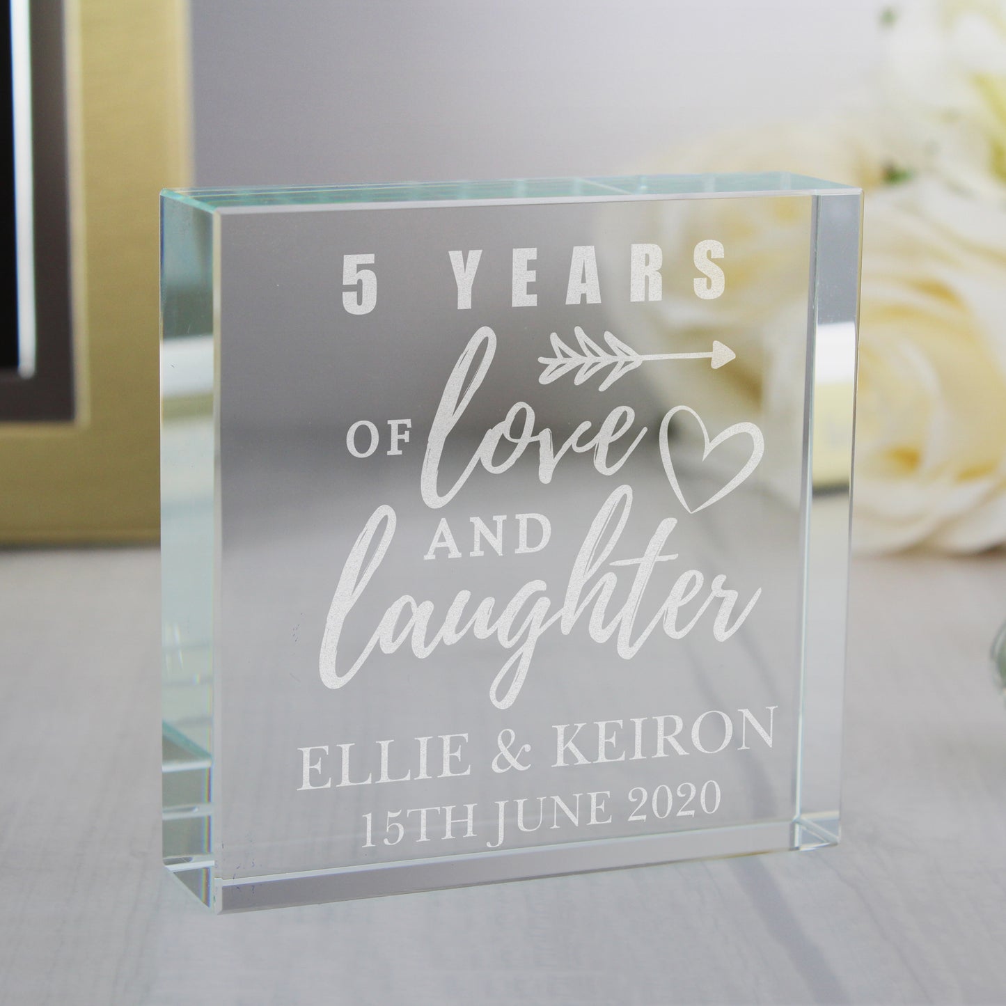 Personalised Anniversary Crystal Token - MK&JD Gifts