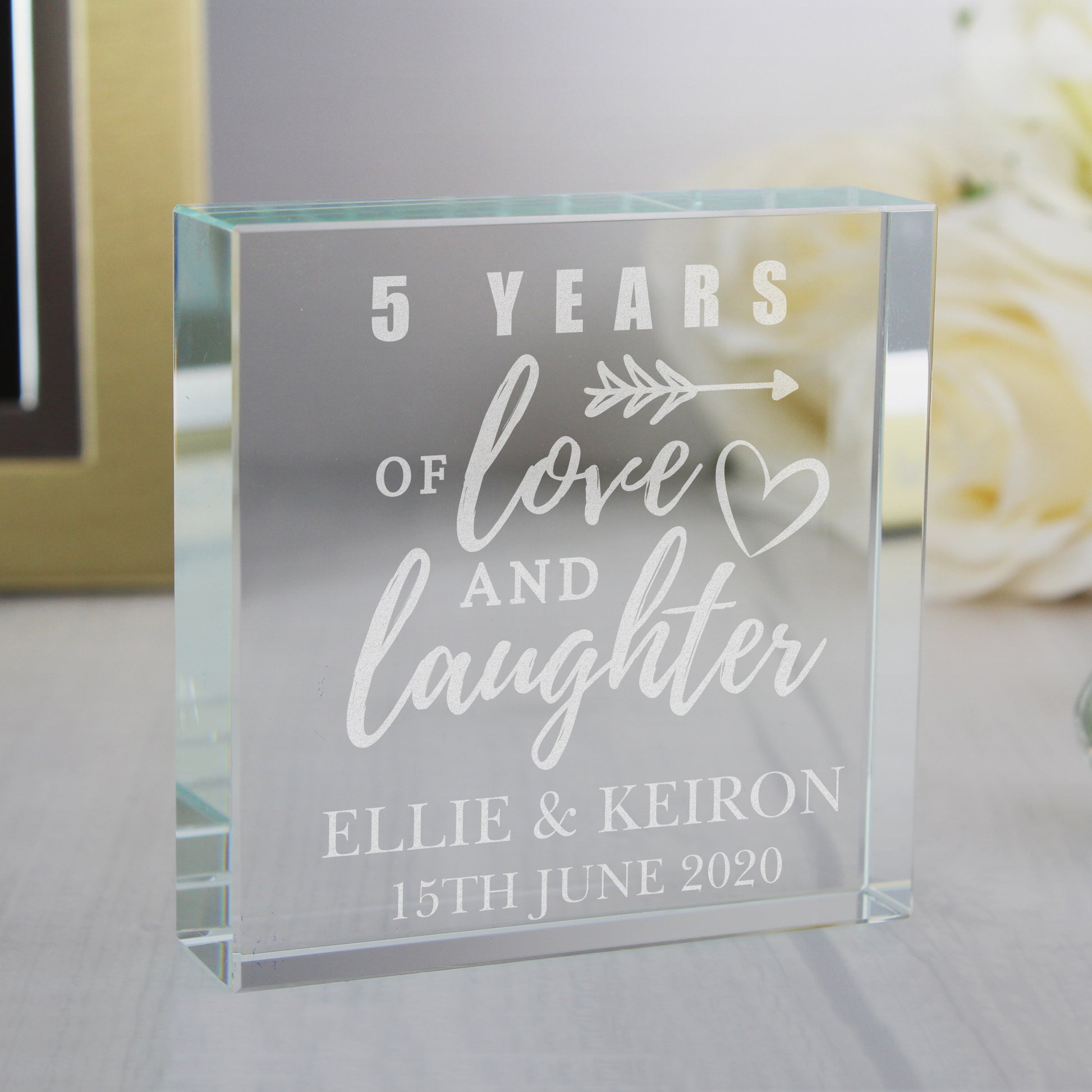 Personalised Anniversary Crystal Token - MK&JD Gifts