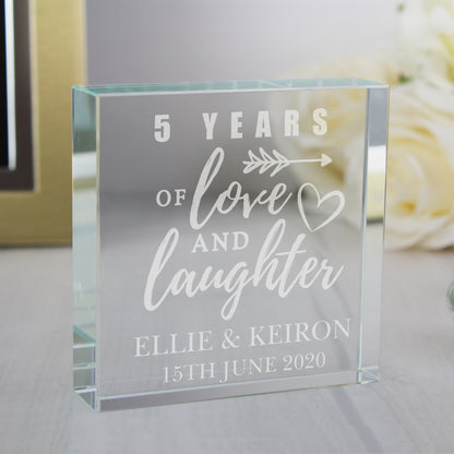 Personalised Anniversary Crystal Token - MK&JD Gifts