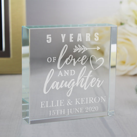 Personalised Anniversary Crystal Token - MK&JD Gifts