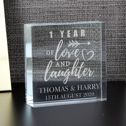 Personalised Anniversary Crystal Token - MK&JD Gifts