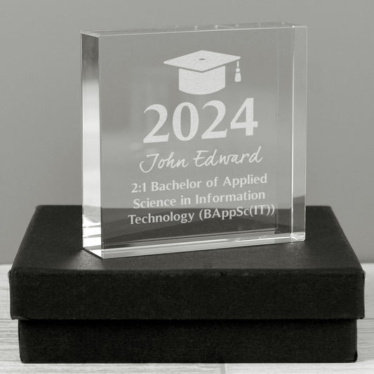 Personalised Graduation Crystal Token - MK&JD Gifts
