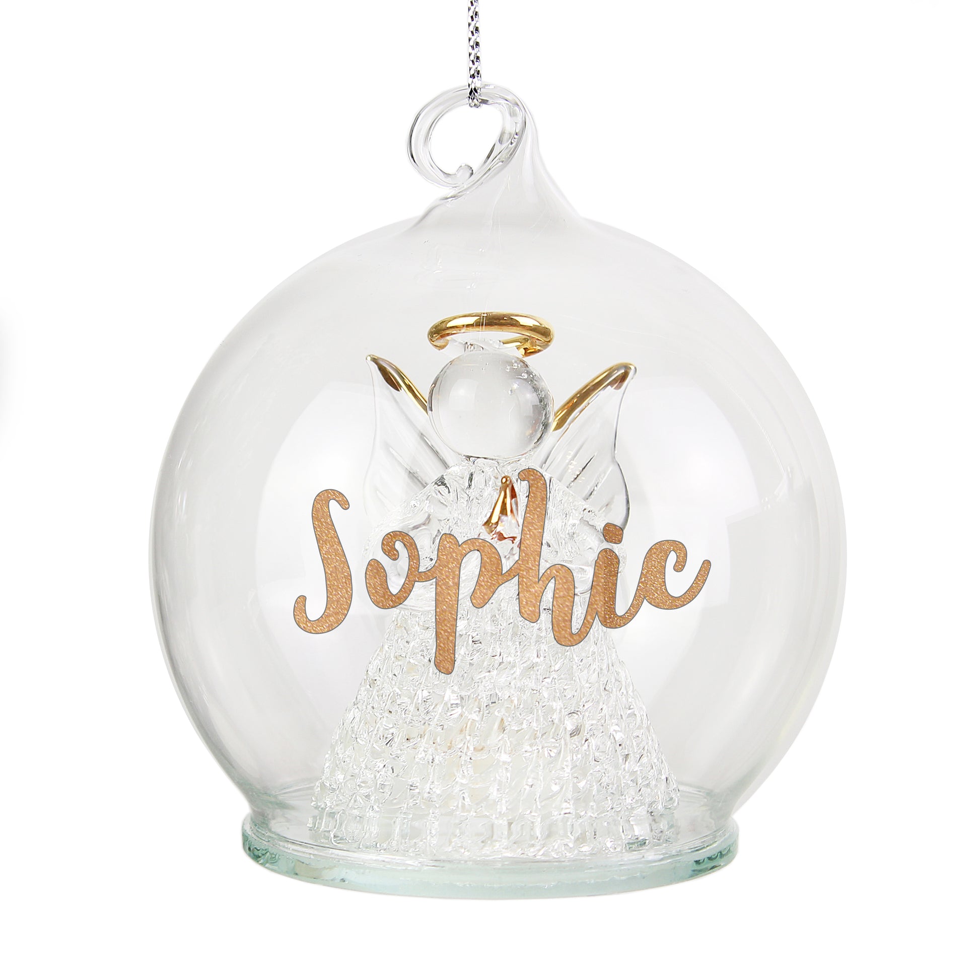 Personalised Christmas LED Angel Bauble - MK&JD Gifts