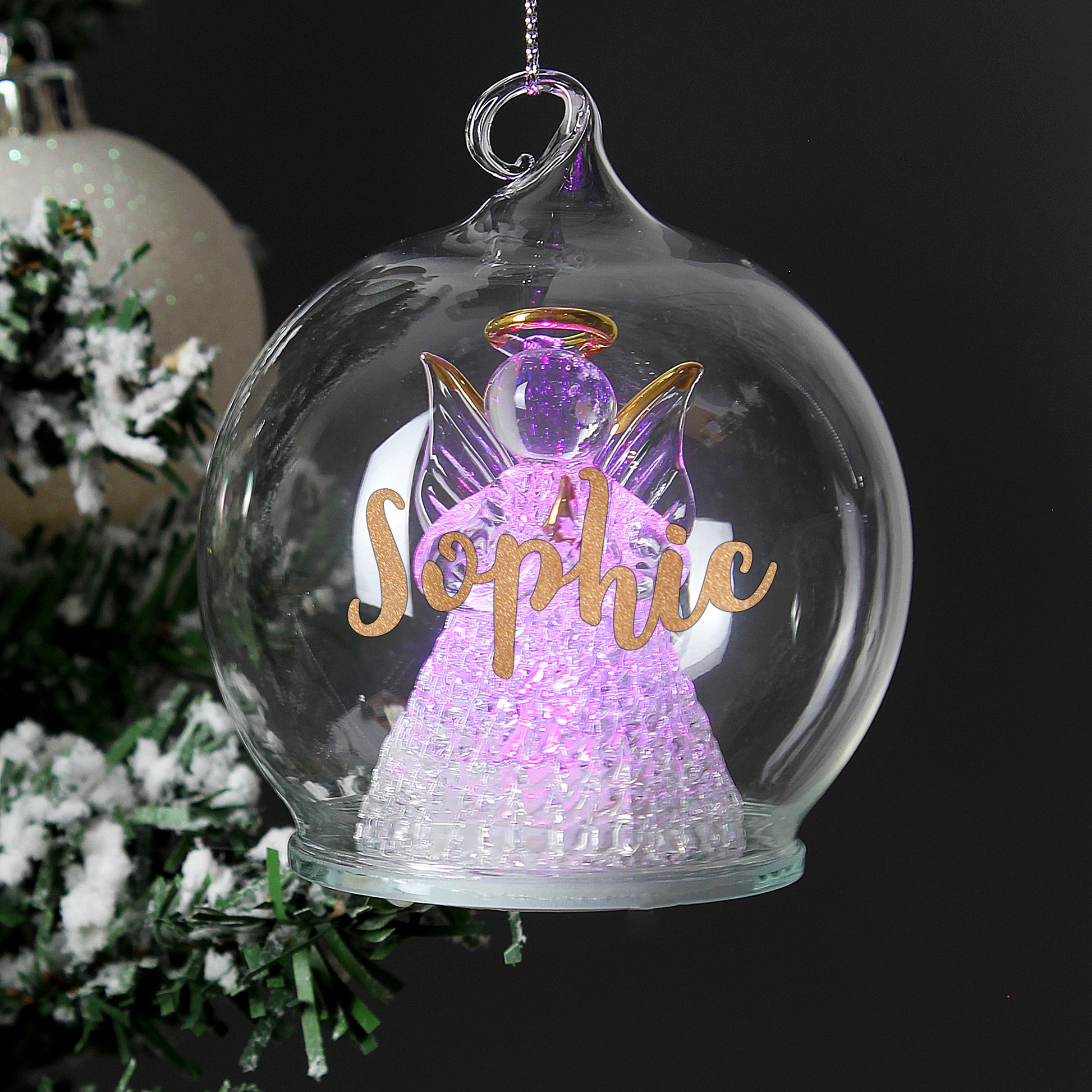 Personalised Christmas LED Angel Bauble - MK&JD Gifts
