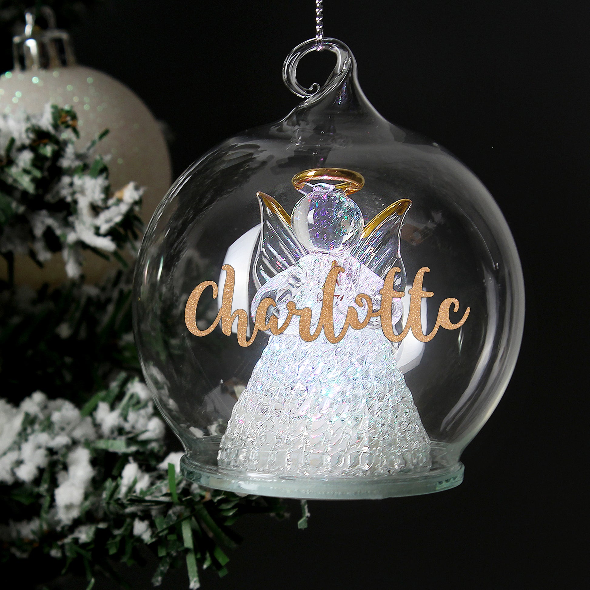 Personalised Christmas LED Angel Bauble - MK&JD Gifts