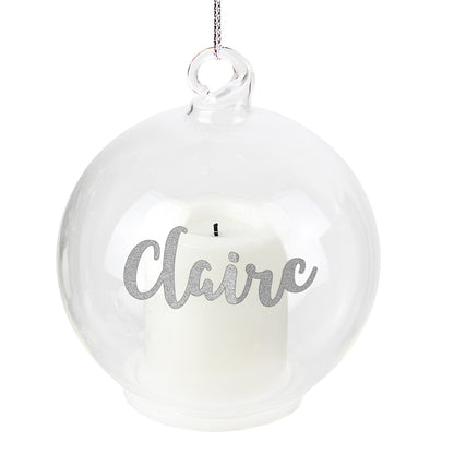 Personalised Christmas LED Candle Bauble - MK&JD Gifts