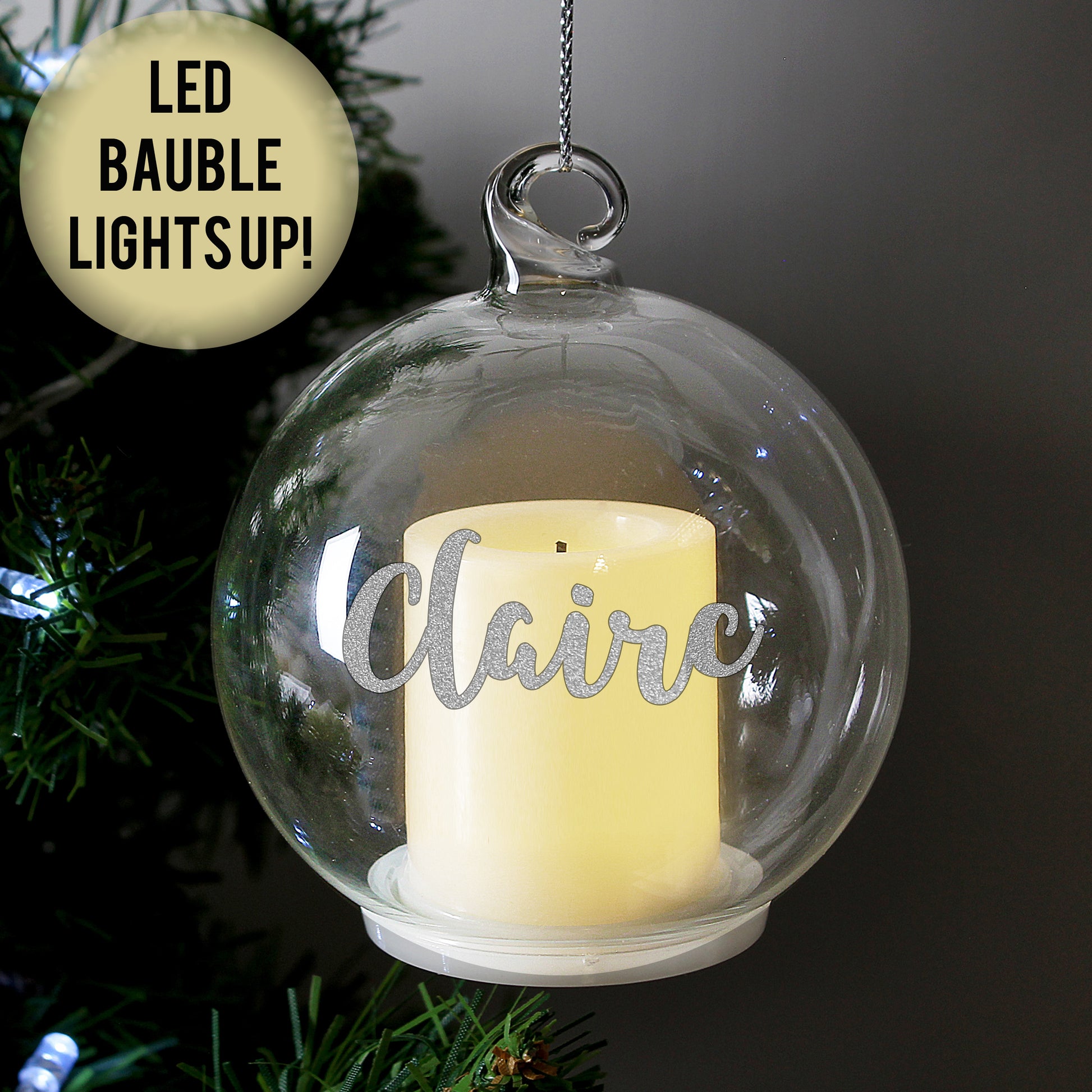 Personalised Christmas LED Candle Bauble - MK&JD Gifts