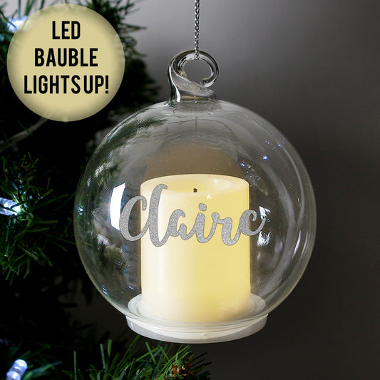 Personalised Christmas LED Candle Bauble - MK&JD Gifts