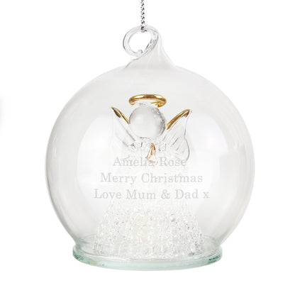 Personalised Christmas Message LED Angel Bauble - MK&JD Gifts