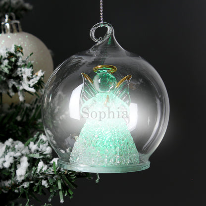 Personalised Christmas Message LED Angel Bauble - MK&JD Gifts