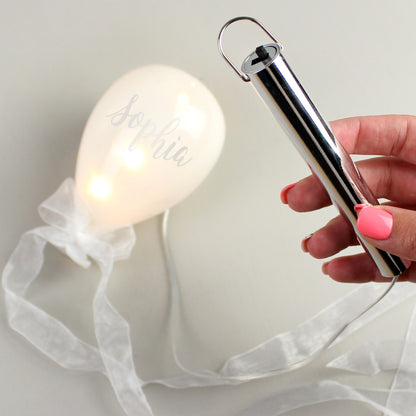 Personalised Message LED Hanging Glass Balloon - MK&JD Gifts