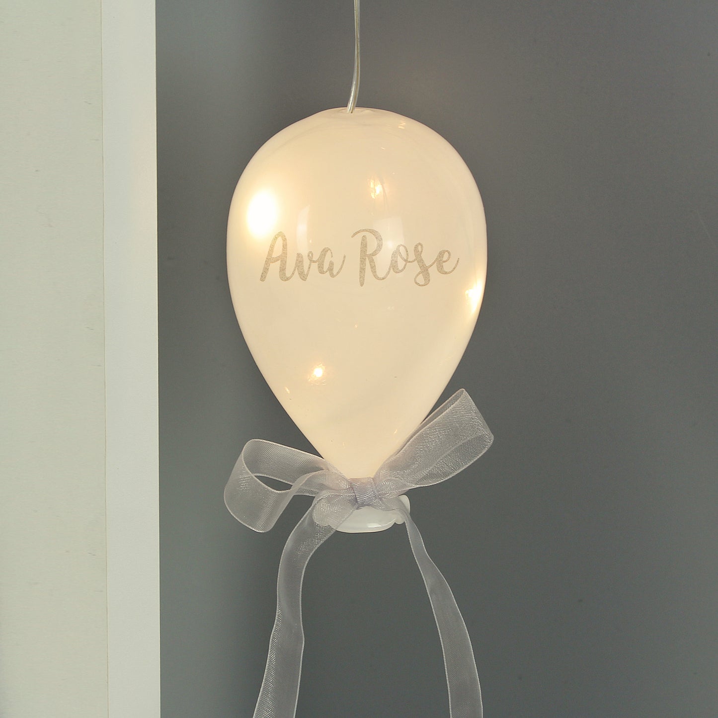 Personalised Message LED Hanging Glass Balloon - MK&JD Gifts