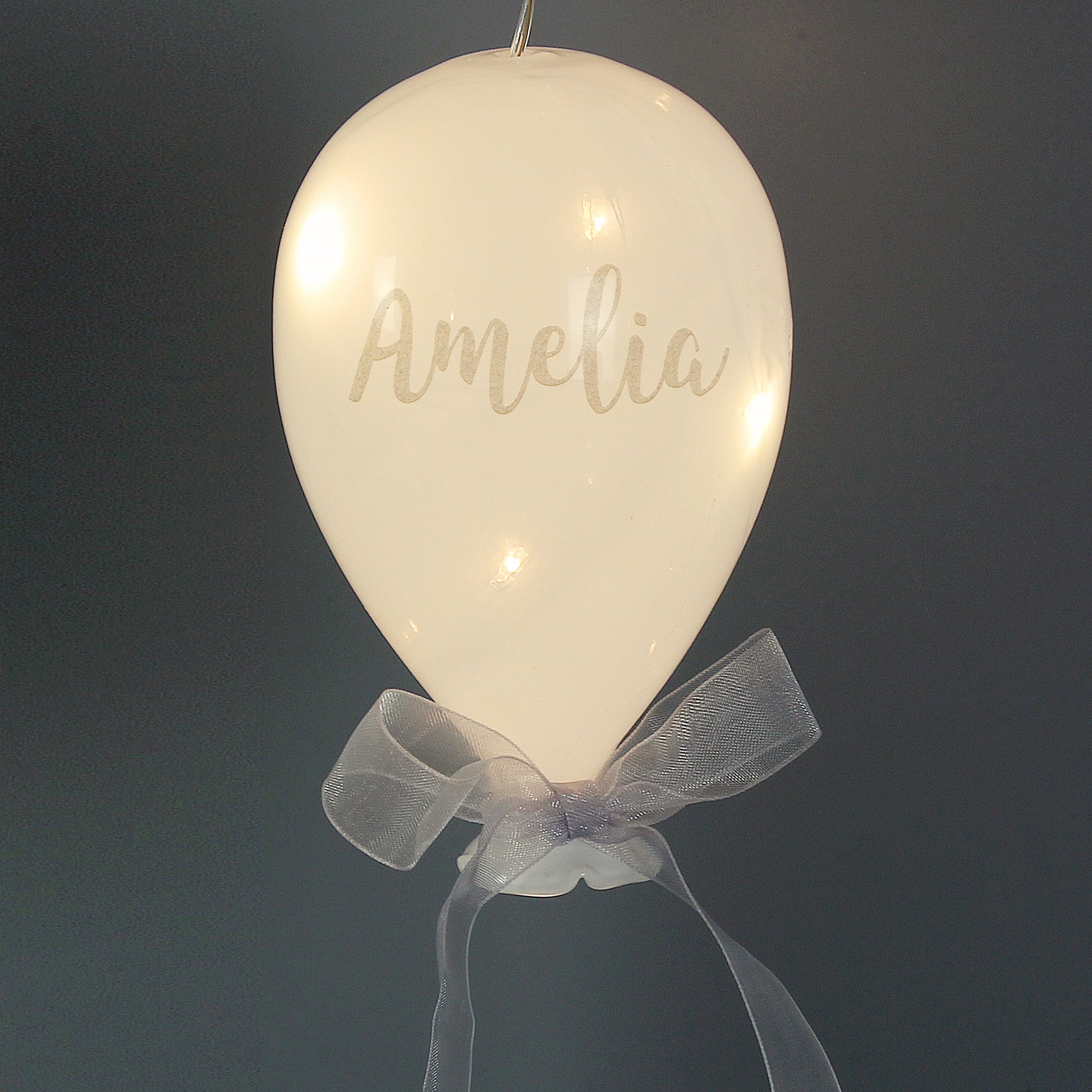 Personalised Message LED Hanging Glass Balloon - MK&JD Gifts