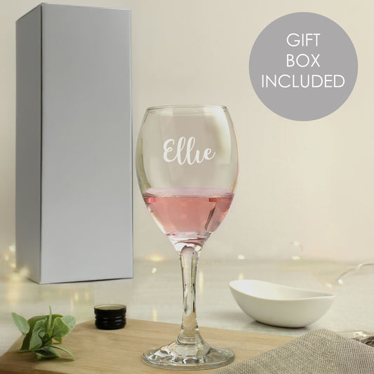 Personalised Name Only Engraved Wine Glass - MK&JD Gifts