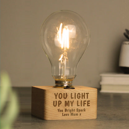 Personalised You Light Up My Life LED Bulb Table Lamp - MK&JD Gifts