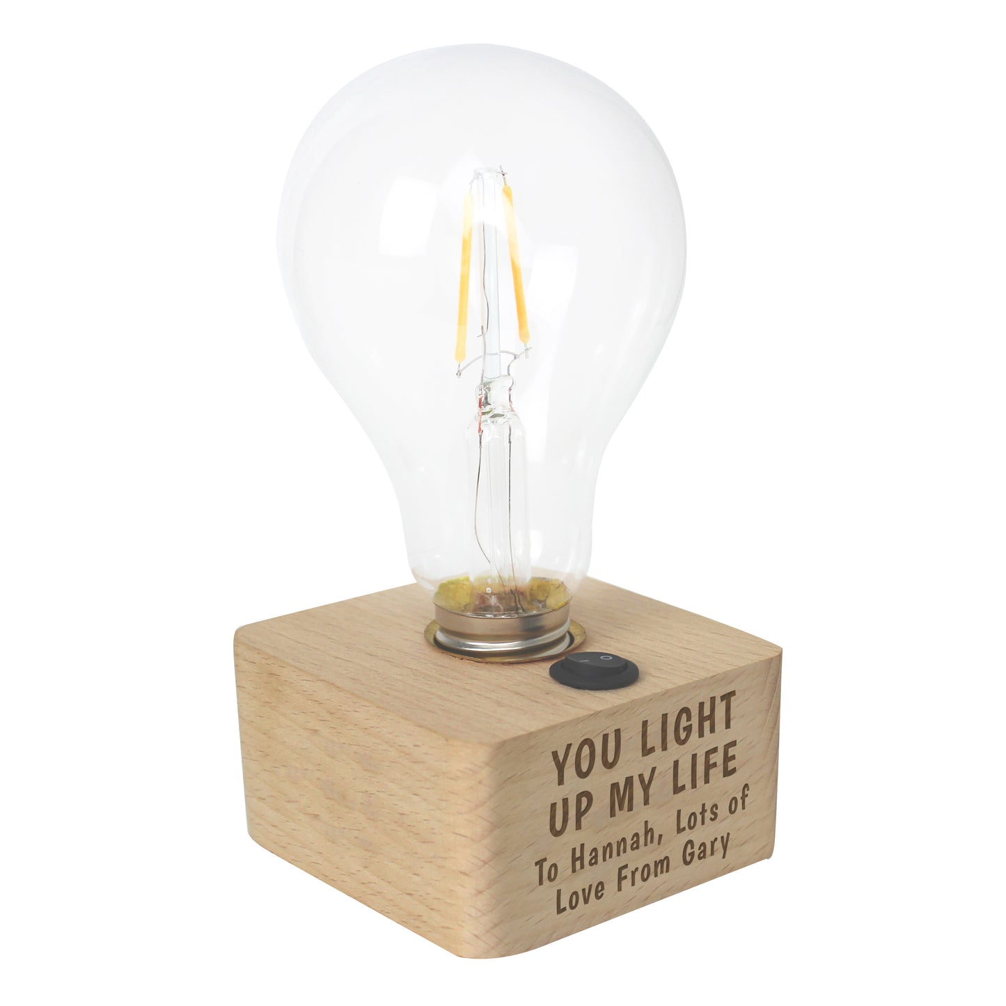 Personalised You Light Up My Life LED Bulb Table Lamp - MK&JD Gifts