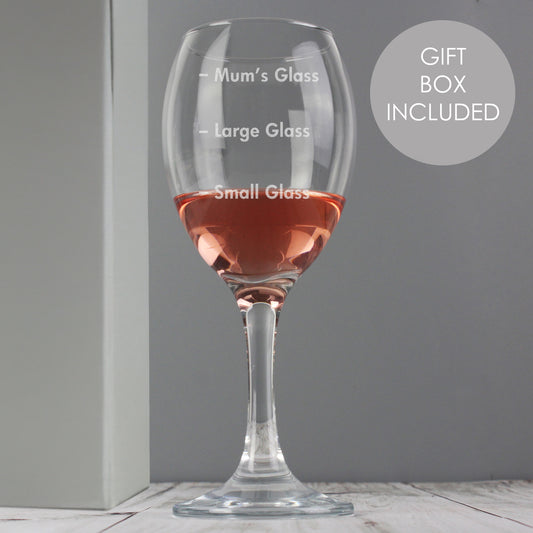 Personalised Measures Wine Glass - MK&JD Gifts