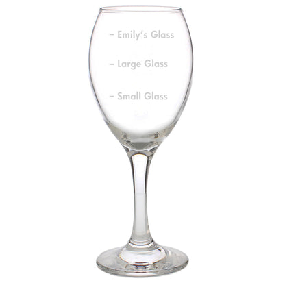 Personalised Measures Wine Glass - MK&JD Gifts