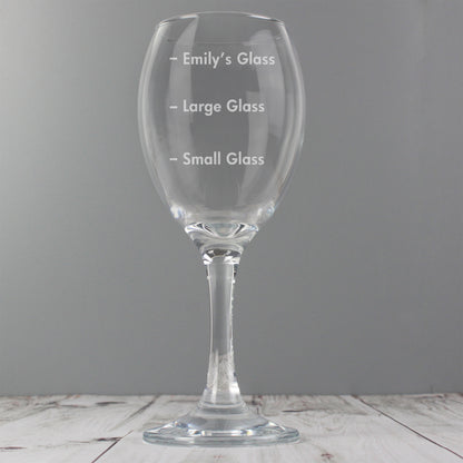 Personalised Measures Wine Glass - MK&JD Gifts