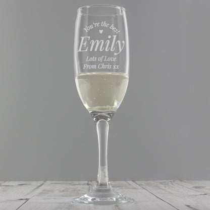 Personalised You Are The Best Flute Glass - MK&JD Gifts