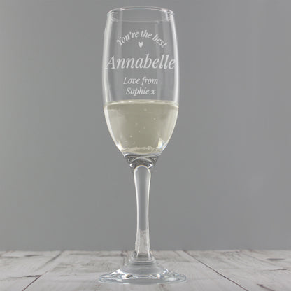 Personalised You Are The Best Flute Glass - MK&JD Gifts