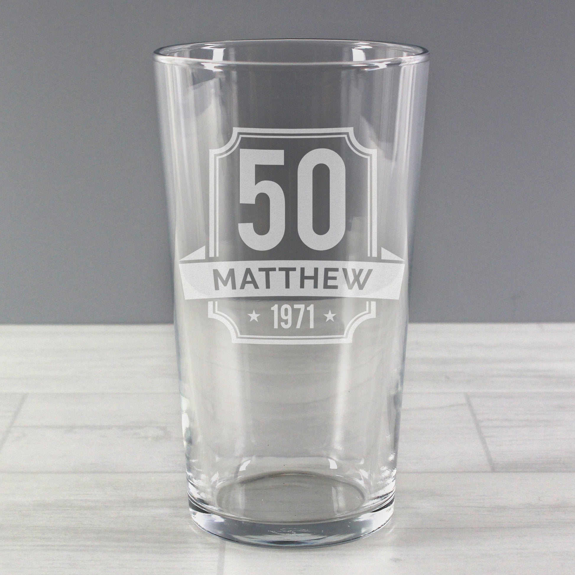Personalised Big Age & Name Birthday Pint Glass - MK&JD Gifts