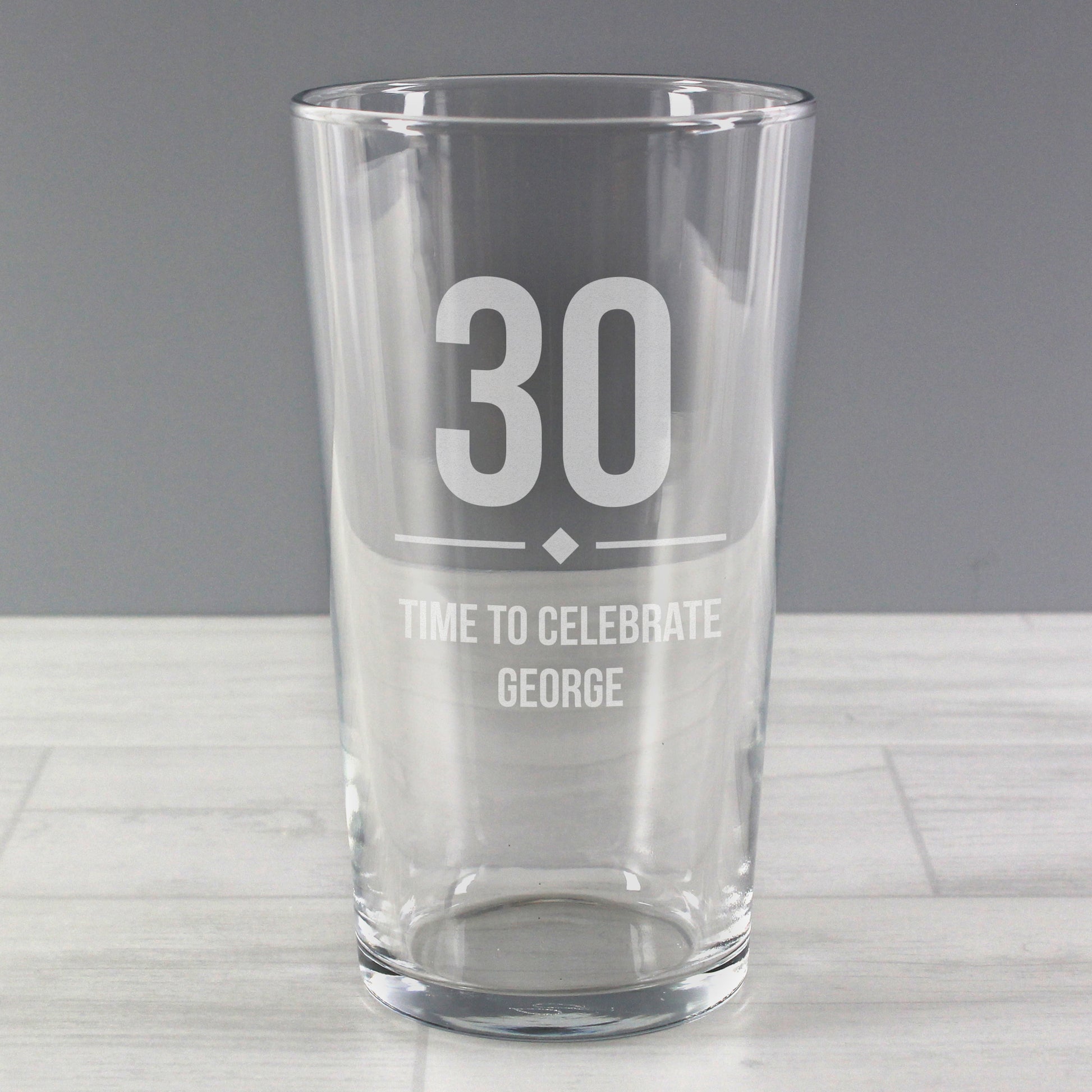 Personalised Big Age Birthday Pint Glass - MK&JD Gifts