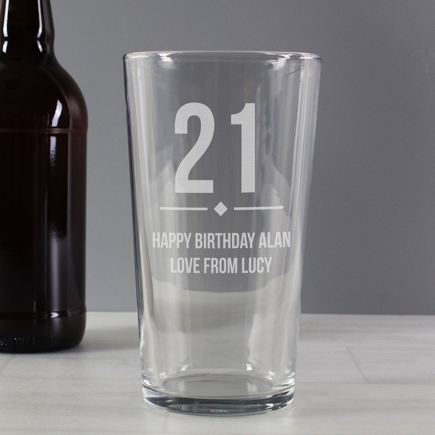 Personalised Big Age Birthday Pint Glass - MK&JD Gifts