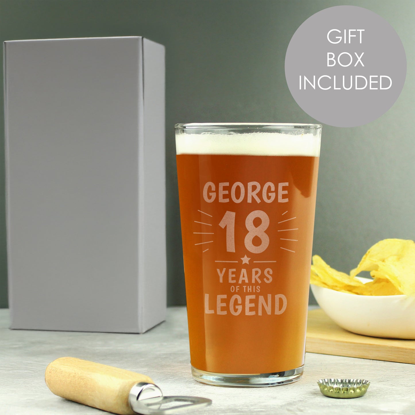 Personalised Years of This Legend Birthday Pint Glass - MK&JD Gifts