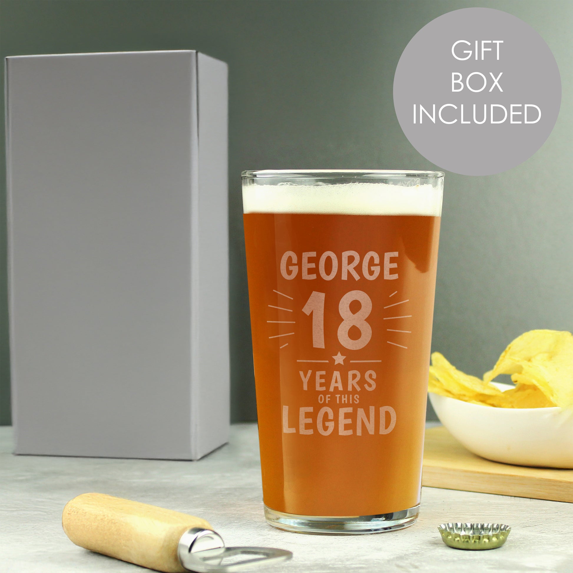 Personalised Years of This Legend Birthday Pint Glass - MK&JD Gifts