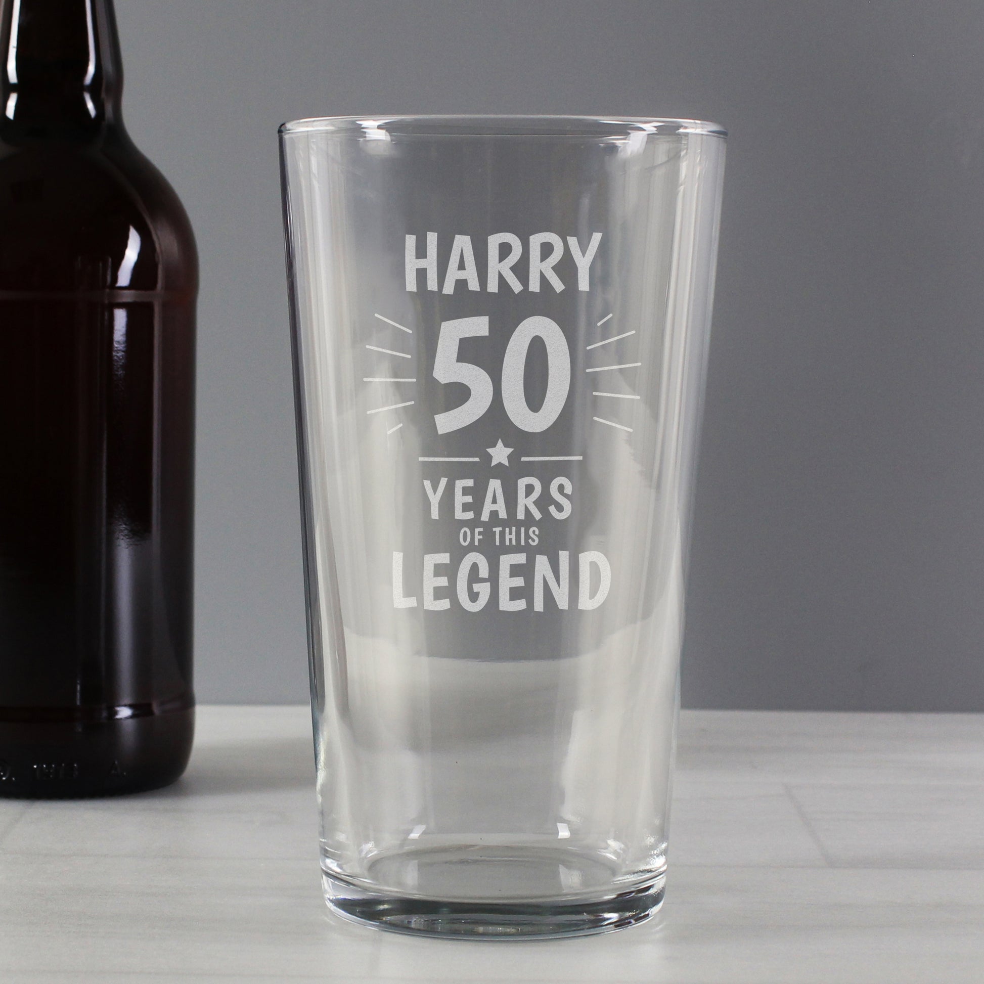 Personalised Years of This Legend Birthday Pint Glass - MK&JD Gifts