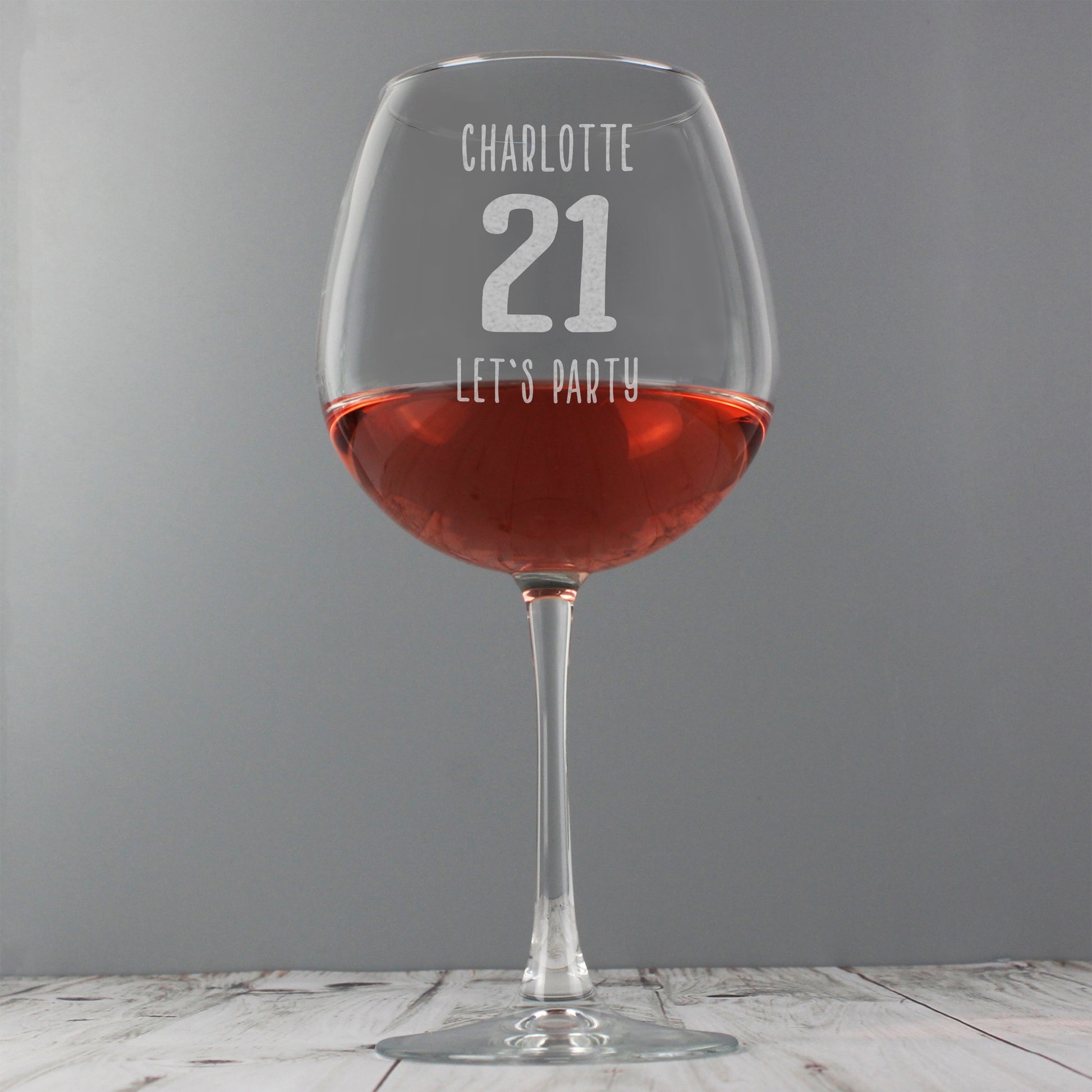 Personalised Big Age Bottle of Wine Glass - MK&JD Gifts